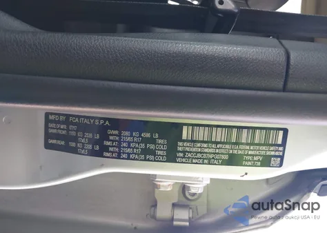 2017 Jeep Renegade Trailhawk 4X4 from USA, damaged, VIN ZACCJBCB7HPG07800